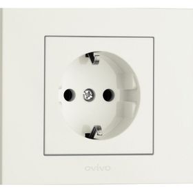Ovivo Grano Natural Beyaz Renk Çerçeveli 4 Adet Topraklı Priz