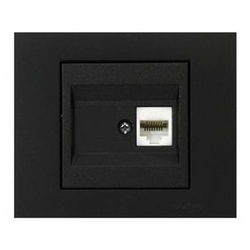 Ovivo Grano RJ45 Cat6 Metalik Siyah Renk Tekli Data Prizi