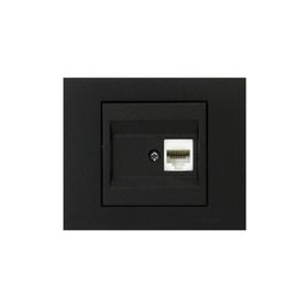 Ovivo Grano RJ45 Cat6 Metalik Siyah Renk Tekli Data Prizi