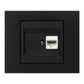 Ovivo Grano RJ45 Cat6 Metalik Siyah Renk Tekli Data Prizi