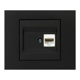 Ovivo Grano RJ45 Cat6 Metalik Siyah Renk Tekli Data Prizi