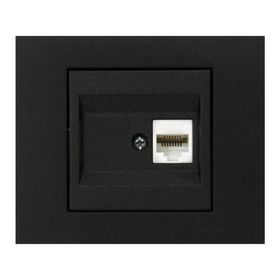 Ovivo Grano RJ45 Cat6 Metalik Siyah Renk Tekli Data Prizi