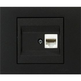 Ovivo Grano RJ45 Cat6 Metalik Siyah Renk Tekli Data Prizi