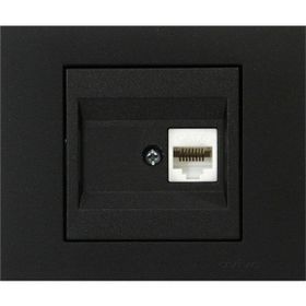 Ovivo Grano RJ45 Cat6 Metalik Siyah Renk Tekli Data Prizi