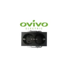 Ovivo Grano Siyah Renk Çerçeve Hariç 2 Adet Topraklı Priz