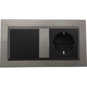 Ovivo Quantum Bakır Renk Anahtar + Topraklı Priz İkili Set