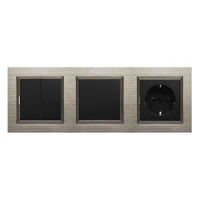 Ovivo Quantum Bakır Renk Anahtar + Topraklı ve Topraklı Priz Üçlü Set