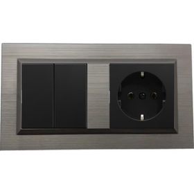 Ovivo Quantum Bakır Renk Komütatör + Topraklı Priz İkili Set