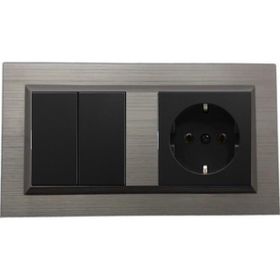 Ovivo Quantum Bakır Renk Komütatör + Topraklı Priz İkili Set