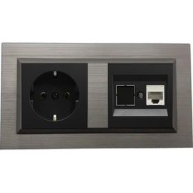 Ovivo Quantum Bakır Renk Topraklı + Cat5 Data Priz İkili Set