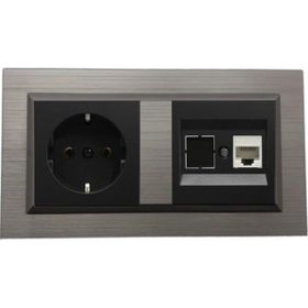 Ovivo Quantum Bakır Renk Topraklı + Cat5 Data Priz İkili Set