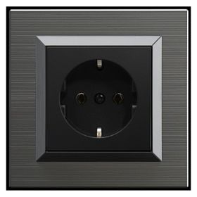 Ovivo Quantum Manyetik Gri 4 Adet Çerçeve Topraklı Priz
