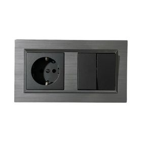 Ovivo Quantum Manyetik Gri İkili Set Topraklı Priz + Komütatör