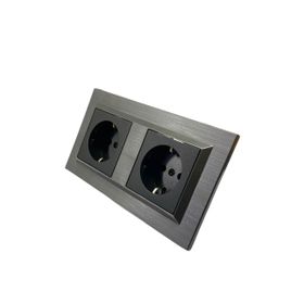 Ovivo Quantum Manyetik Gri İkili Set Topraklı Priz + Topraklı Priz