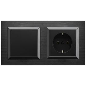 Ovivo Quantum Siyah İkili Anahtar ve Topraklı Priz Seti
