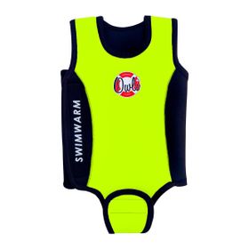 Owli Swimwarm Neon Sarı-Siyah Üşütmeyen Bebek Mayosu