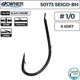 Owner 50173 1/0 Seigo BH Siyah Tırnaklı 8 Adet Çapraz Olta İğnesi