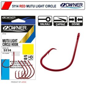 Owner 5114 1-0 Mutu Light Kırmızı Circle Çember Olta İğnesi