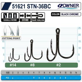 Owner 51621 STN-36 Black Chrome Üçlü İğne