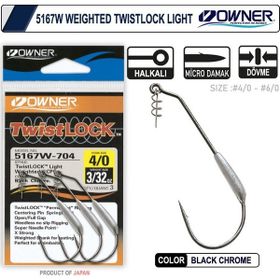 Owner 5167W Weighted Twistlock Light Black Chrome İğne