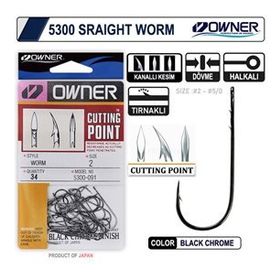 Owner 5300 Straight Shank Black Chrome İğne