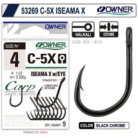 Owner 53269 C-5X İseama X Black Chrome Sazan İğnesi