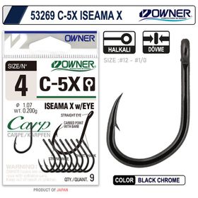 Owner 53269 C-5X İseama X Black Chrome Sazan İğnesi