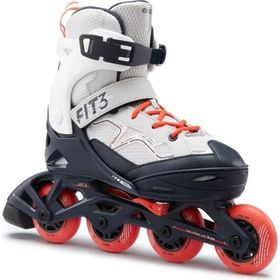 Oxelo FIT-3 Gri Kırmızı Çocuk Fitness Pateni