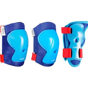 Oxelo Play 3x2 Mavi Çocuk Paten Kaykay Scooter Destek Seti