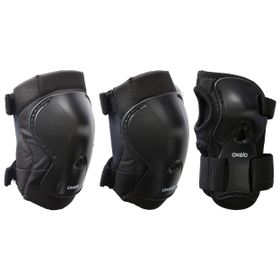 Oxelo Play 3x2 Siyah Çocuk Paten Kaykay Scooter Destek Seti