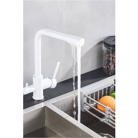 Oxygen Water 3 Yollu Arıtmalı Beyaz Mutfak Eviye Bataryası
