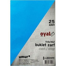 Oyal 11.4x16.2 cm 80 gr Mavi Silikonlu Buklet Zarf