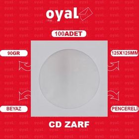Oyal 12.5x12.5 90 gr Pencereli Beyaz Cd Zarfı
