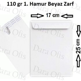 Oyal 17 x 25 Beyaz 110 gr 500 Adet Silikonlu Torba Zarf