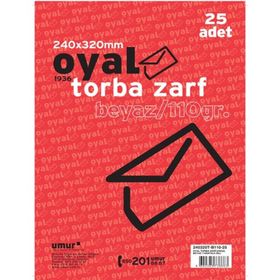 Oyal 240 x 320 mm Beyaz 25'li Torba Zarf