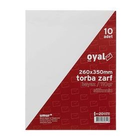 Oyal 26x35 cm Beyaz 110 gr Silikonlu 10'lu Paket Torba Zarf