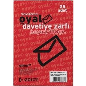 Oyal 9x14 25'li Renkli Davetiye Zarfı