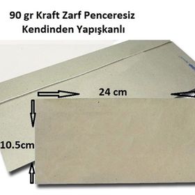 Oyal Diplomat 105 x 240 mm Kraft 500'lü Penceresiz Zarf