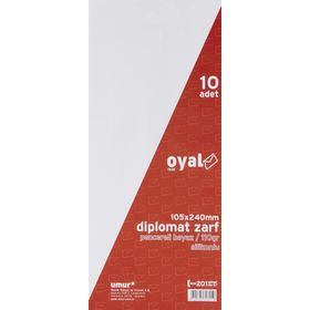 Oyal Extra Beyaz Silikonlu Pencereli 10.5x24 110 gr Diplomat Zarf
