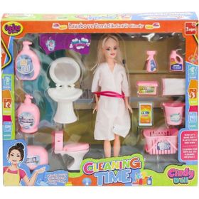 Oydaş 02452 Cindy Doll Bebek Lavabo ve Temizlik Seti