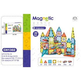 Oydaş Oyuncak 03-CH1302 77 Parça 5,5 cm Manyetik Bloklar