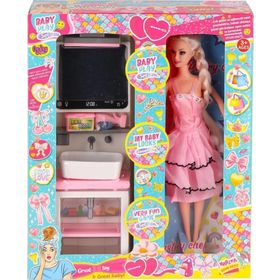 Oydaş Oyuncak OYD-02390 Bebek ve Aynalı Lavabo Oyun Seti