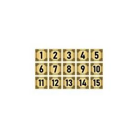 Özarslan Dizayn 10x10 cm Altın Renk 15 Adet Metal Kapı Masa Dolap Numara Levhası