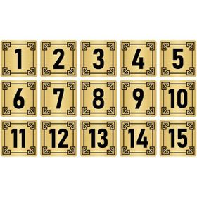 Özarslan Dizayn 10x10 cm Altın Renk 15 Adet Metal Kapı Masa Dolap Numara Levhası