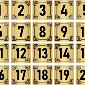 Özarslan Dizayn 10x10 cm Altın Renk 20 Adet Metal Kapı Masa Dolap Numara Levhası