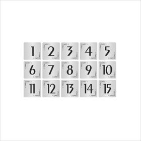 Özarslan Dizayn 10x10 cm Gümüş Renk 15 Adet Metal Kapı Masa Dolap Numara Levhası