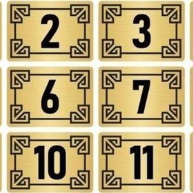 Özarslan Dizayn 10x15 cm Altın Renk 12 Adet Metal Kapı Masa Dolap Numara Levhası