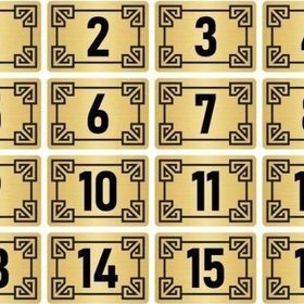 Özarslan Dizayn 10x15 cm Altın Renk 16 Adet Metal Kapı Masa Dolap Numara Levhası