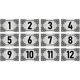 Özarslan Dizayn 10x15 cm Gümüş Renk 12 Adet Metal Kapı Masa Dolap Numara Levhası
