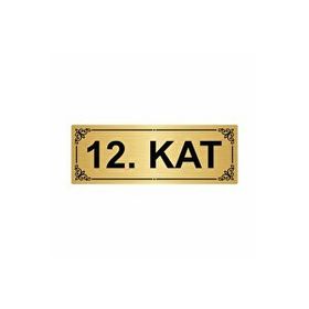 Özarslan Dizayn 12.kat 7x20 cm Altın Renk Metal Yönlendirme Levhası